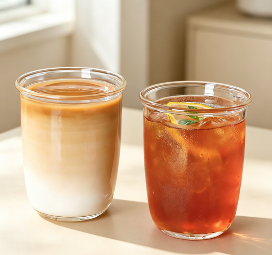 Sleek Ins-Style Clear Glass Water Cup for Iced Latte, Fruit Tea & Sparkling Water