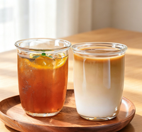 Sleek Ins-Style Clear Glass Water Cup for Iced Latte, Fruit Tea & Sparkling Water