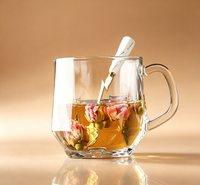 Minimal Zen Style Multi-Faceted Glass Mug for Latte, Flower Tea & Milk