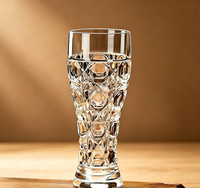 Heavy-Duty Geometric Diamond Textured Pilsner Glass, Sturdy Hand Feel for Party Beverages