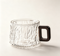 Minimal Oriental Borosilicate Glass Tumbler Kit with Drying Rack & Serving Tray for Home & Guest Use